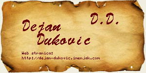 Dejan Duković vizit kartica
